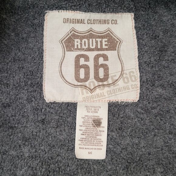 Vintage Route 66 Hybrid Hoodie Denim Jean Trucker Jacket Size Small - Picture 4 of 8